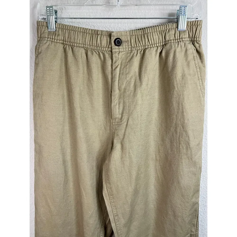 New J.Crew Pier Khaki Linen Blend Pants Men's Small Coastal Preppy Old Money